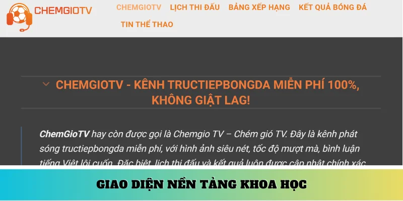 Giao diện nền tảng khoa học